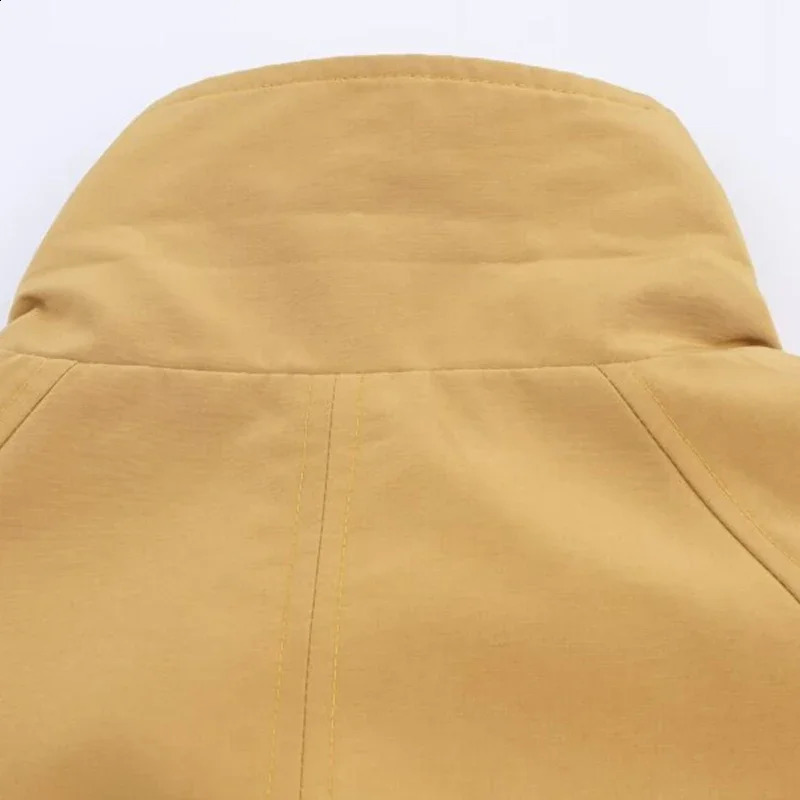 Solid Color Trench Coat Simple Fashionable Jacket Lady Loose High Collar Wind Protection Outerwear Streetwear 251018