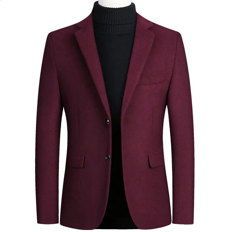 Mens Wool Blazers Male Suit Jacket Oversized Solid Business Casual Winter Men Clothing Wedding Coat 4XL A5FJ002 251023