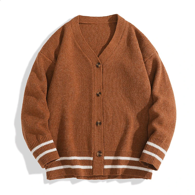 Cardigan Men Sutumn Winter Knitted Sweater Jacket Long Sleeve Casual V Neck Man Cardigans Fashion Streetwear Clothing Top 251023