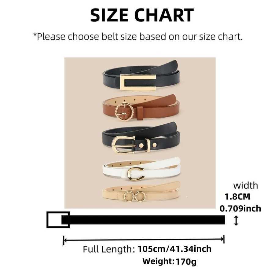 5pcs Belt Women Fashion PU Leather Thin Belts with Alloy Buckles in Solid Color Simple Pin Buckle Thin Belt For Jeans DressesXJ251023