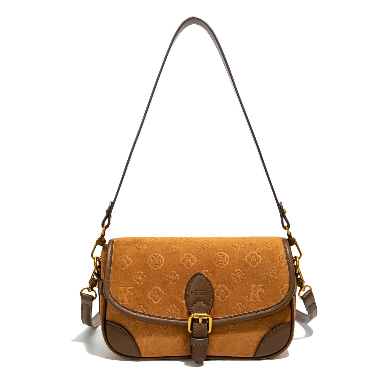 Luxury Brand Designer Bag Monica Qiqi Suede Embossed Large Capacity Shoulder Crossbody Small Square Bag For Women 2025 New Model