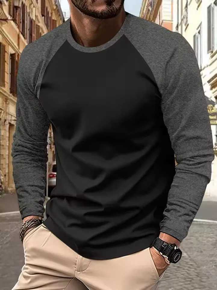 New Long Sleeve T shirt For Men Solid Spring Casual Mens Tshirts High Male Tops Classic Clothes TshirtsXJ251023