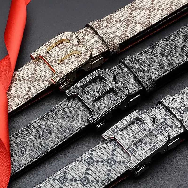 High Quality Designers 34mm Business Mens belt Luxury Brand Famous Male brand Belt Buckle Canvas Genuine Leather Belt for jeansXJ251023