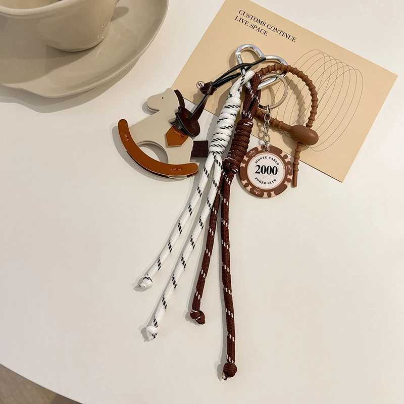 Braided Rope Bag Charm Pendant for Women Leather Trojan Bags Hanging Ornament Keychain Decoration DIY Bag Accessories Z251023