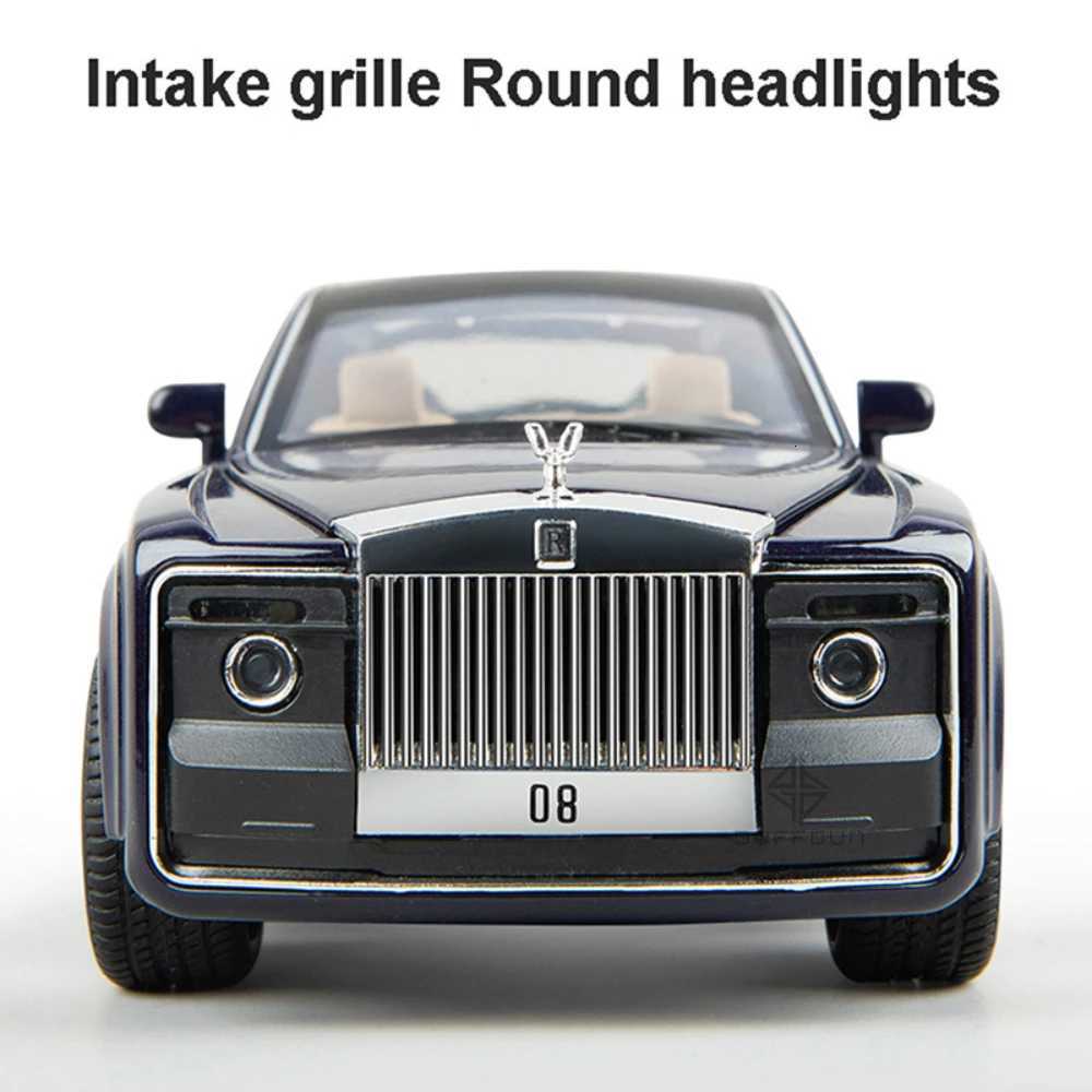124 Scale Rolls Royce Sweptail Car Model Toy Metal Diecasting with 4 Doors Opened Rubber Tire Vehicle Models for Children GiftsT251023