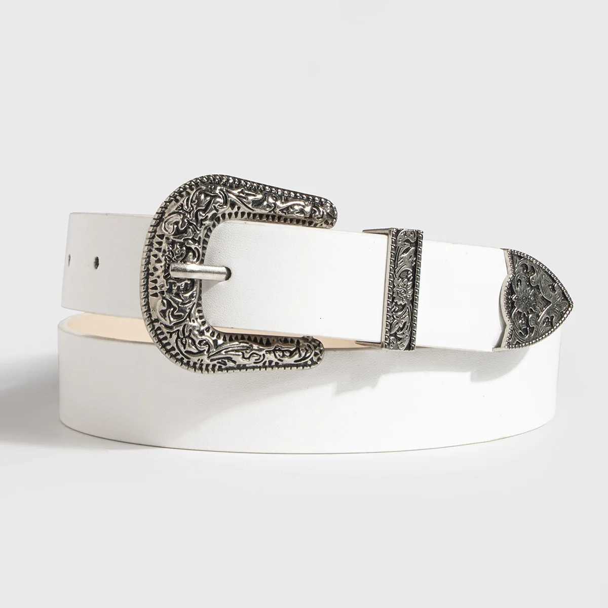 1pc New Womens Western Handsome Fashion Carving Retro PU Belt Neutral Personality Trendy Womens BeltXJ251023