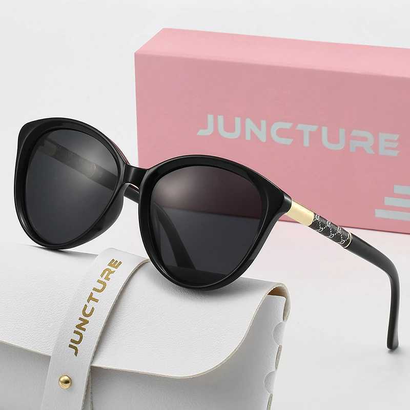 JUNCTURE Polarized Women Sunglasses Fashion Cat Eye Sun Glasses Black Lady Glasses Party Holiday Gifts Sunglasses for WomenW251023