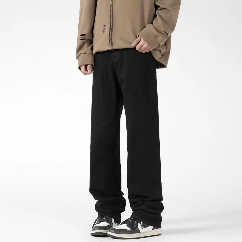 Autumn white loose wide leg baggy pants Men grey deni mens oversize y2k black big boys jeans for man washed straight brown 251018