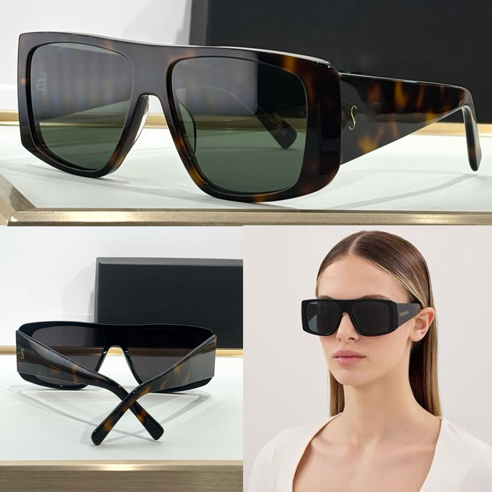 FLAT TOP SUNGLASSES Womens Designer Acetate Sunglasses SL832 fashion casual mens tortoiseshell sunglasses featuring wide temples nylon lenses with box