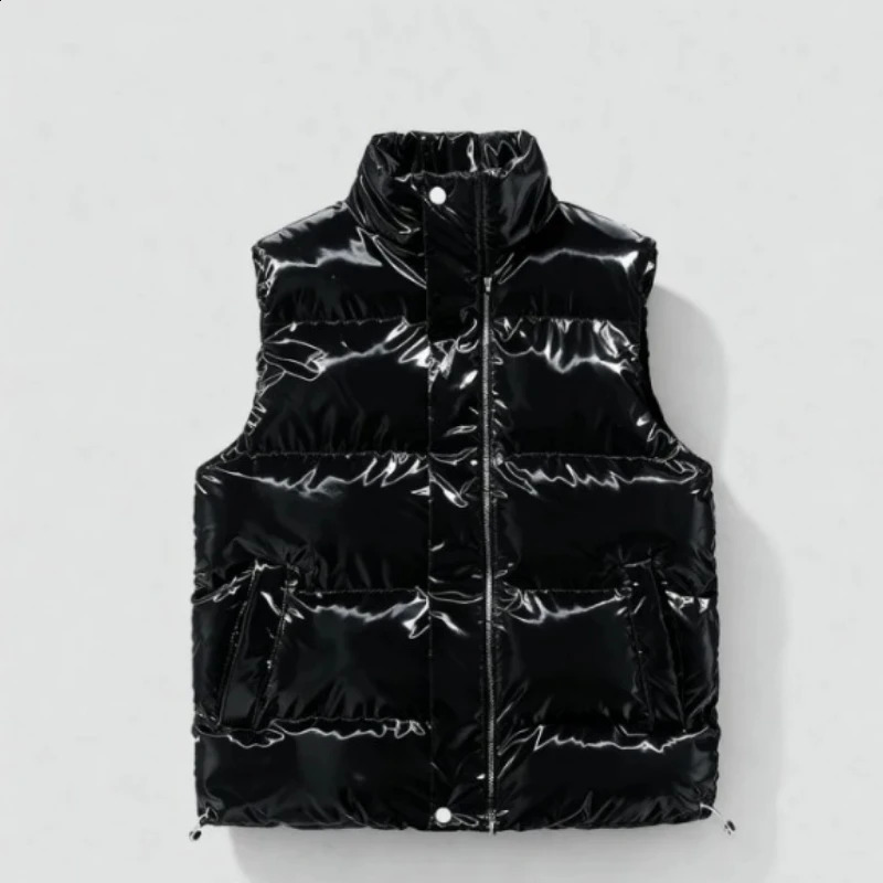 Autumn and Winter Unisex Fashionable Highquality Shiny Surface Warm Casual Loose Stand Collar Versatile Comfortable Vest 251023