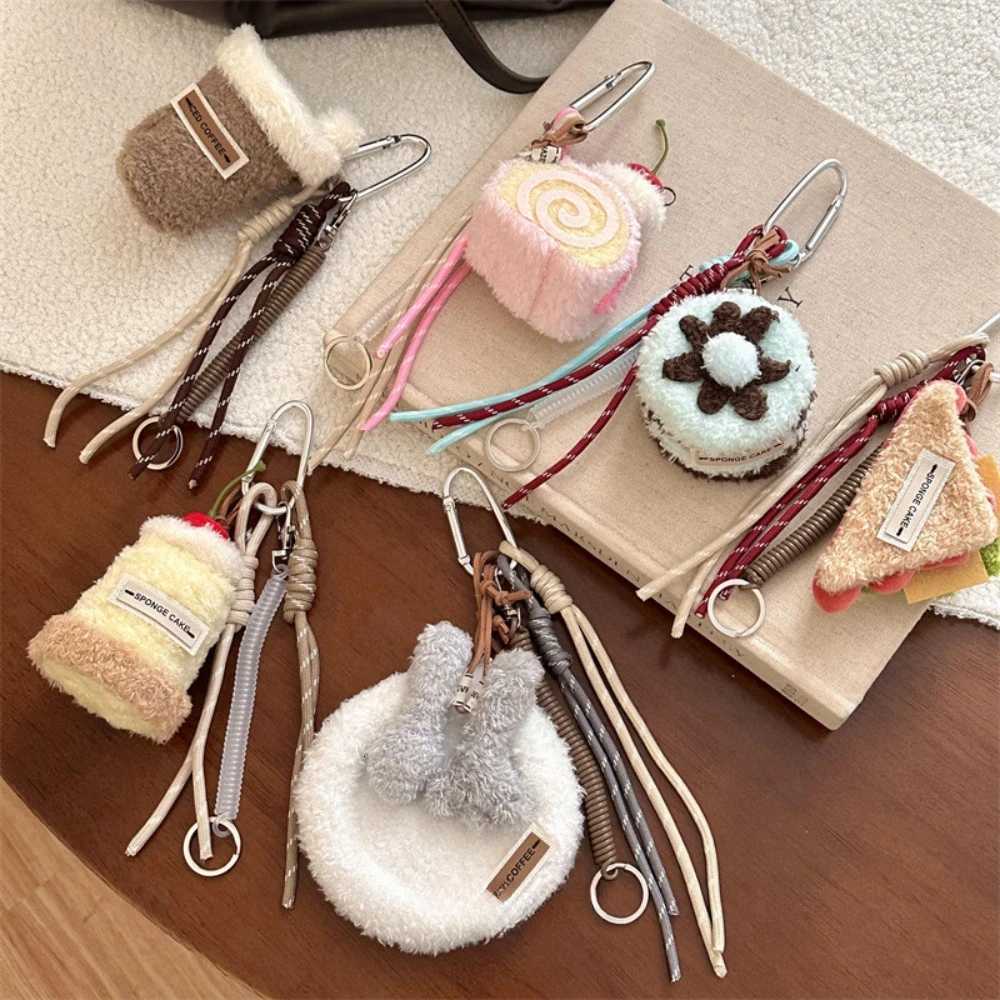 Trinkets japanese 2000s plush keychains cutecore bag charms Handmade DIY Afternoon Tea Series Bag Pendant Dessert Coffee Pendant Z251023