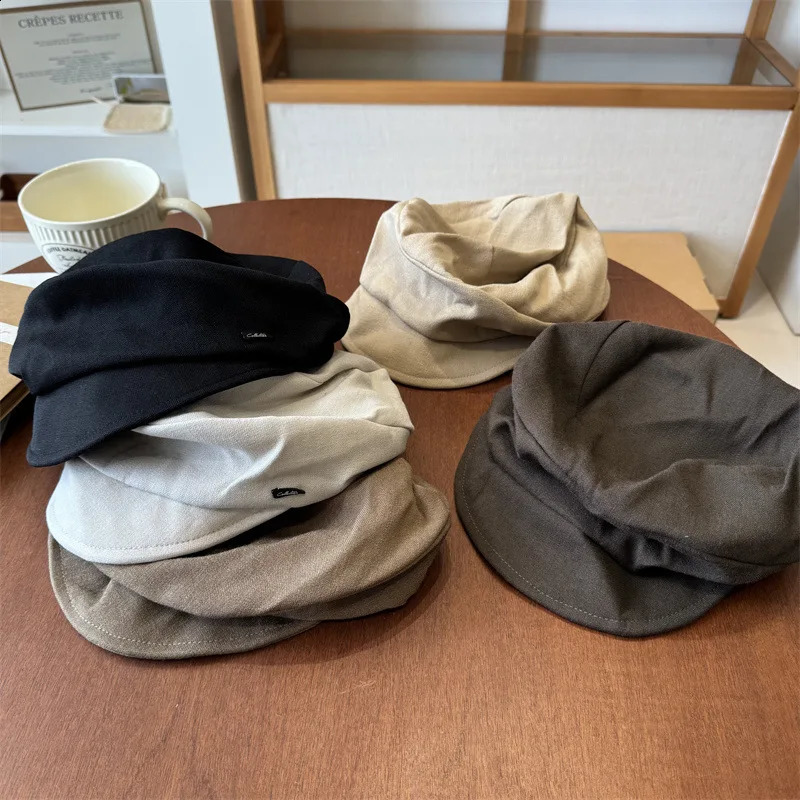 Retro Pleated Solid Color Beret womens Versatile Painter Hat Casual Cloud sboy Hat Cappello Gorras Planas 4m725 251021