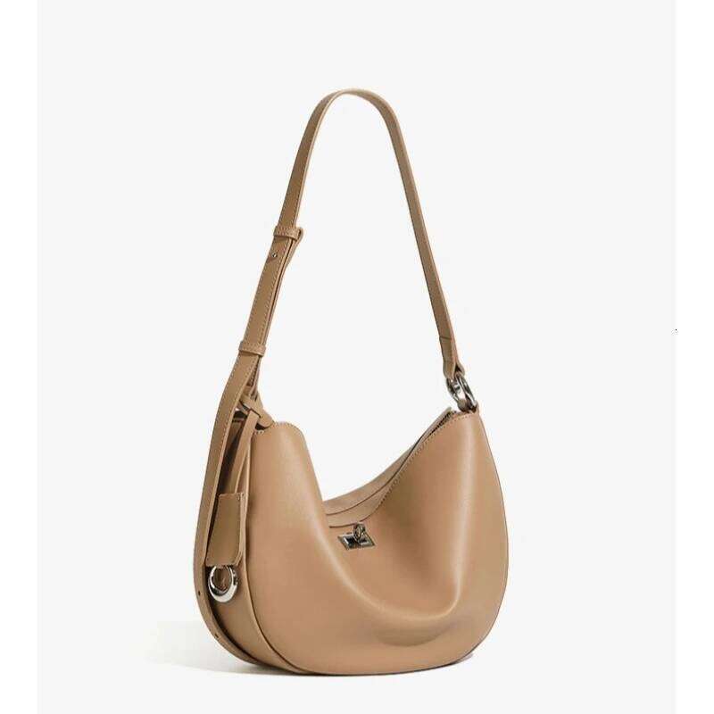 Fashion Designer Genuine Leather Saddle Women's Shoulder Bag High-End Simple Lock Half Moon Women Underarm Handbag Dropshipping Mdng251023