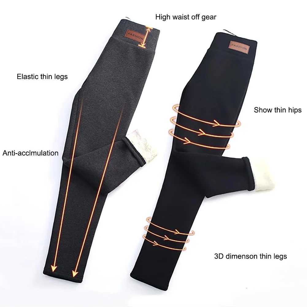 Autumn Winter Fleece Leggings Pants Fashion Women Thicken Women Lamb Cashmere Joggers Warm Legging High Waist Tights OutwearT251023