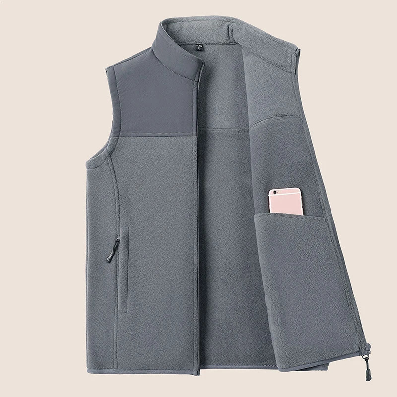 Mens Vests Casual Winter Fleece Warm Waistcoats Fashion Thermal Sleeveless Jackets Windbreaker Clothing 251023