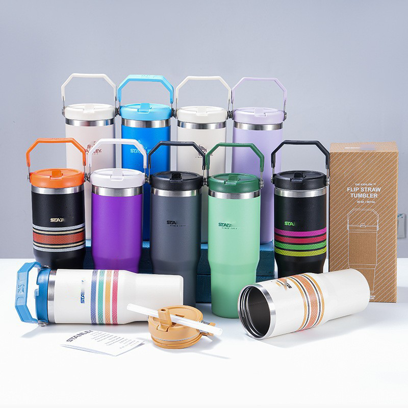 30oz with Lids 304 Stainless Steel Thermo Bottle Car Water Cup Insulated Cold Drink Vacuum Cup Travel Thermal Mug For Sport