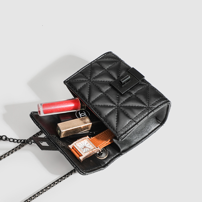 Luxury Brand Designer Bag 2025 New Women's Crossbody Bag Ins Niche Versatile High-End Texture Quilted Chain Black Mini Bag