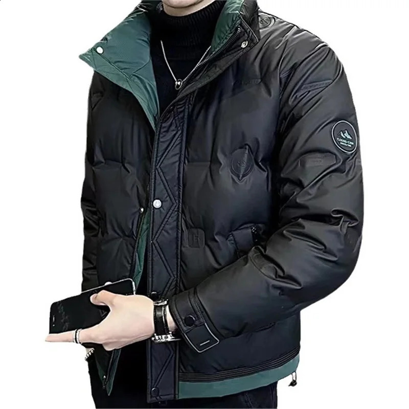 Mens Down Jacket Winter Trend Highend Warm White Duck Down Patchwork Clothes Winter Mens Coat Windproof Slim Tops 251023