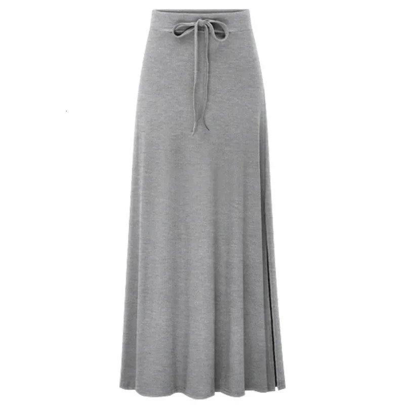 Plus Size Womens Clothing Fashion Knit Skirt Female Highwaisted Long Split Aline Skirt Comforts Women Skirt 251020