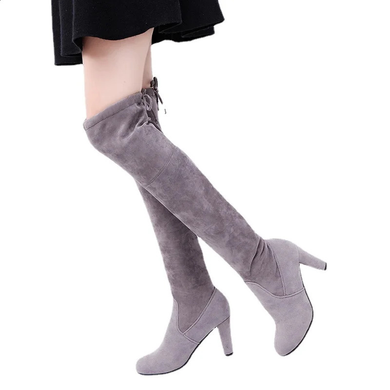 Faux Suede Slim Boots Sexy Over The Knee High Women Fashion Winter Thigh Shoes Woman Botas Mujer 2023 251011