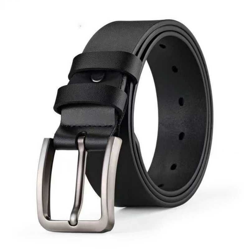 2026 New Mens Vintage Casual Belt Black Pin Buckle Student Versatile Leather Wide BeltXJ251023