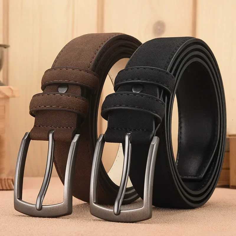 MenS Suede Belt Retro Trend Alloy Buckle MenS Belt Large Size Genuine HighEnd Belt 2023 New Gift for Boyfriend and DadXJ251023