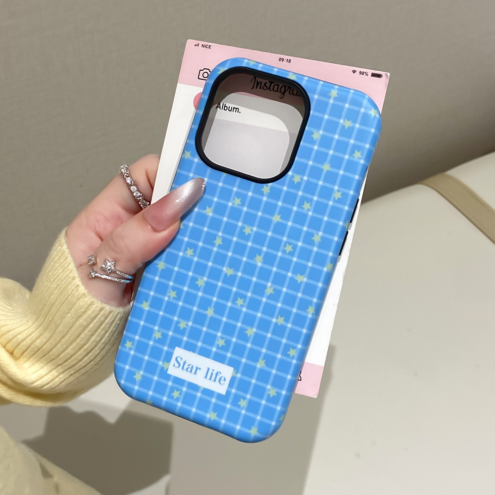 Magnetic Stand Checkered Phone Case for iPhone 17 Pro Max, Cute Grids Plaid Checkerboard Aesthetic Design Compatible with Slim Bumper Shockproof Prote