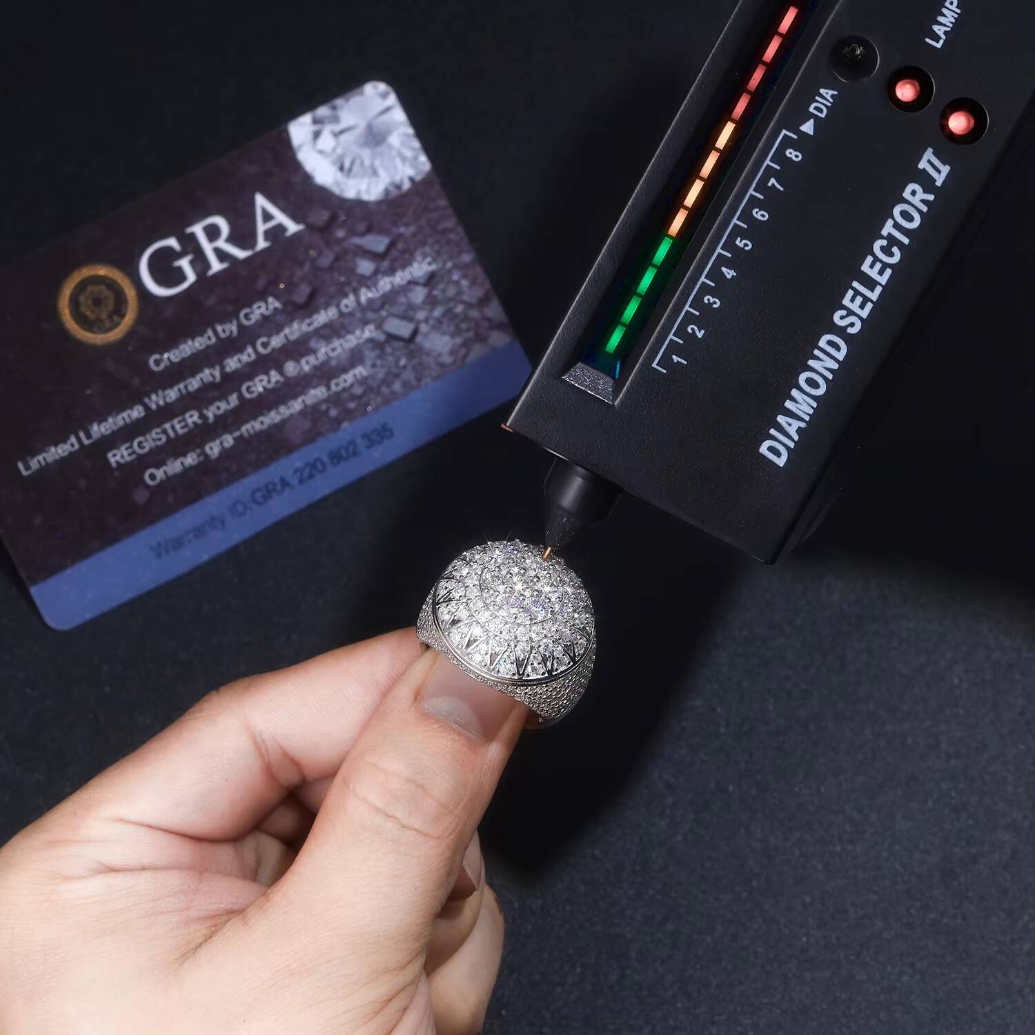 Wholesale Custom Full Ice Out Round Moissanite Ring S925 Sterling Silver 18K Gold Plated Mens Hip Hop Rapper Jewelry