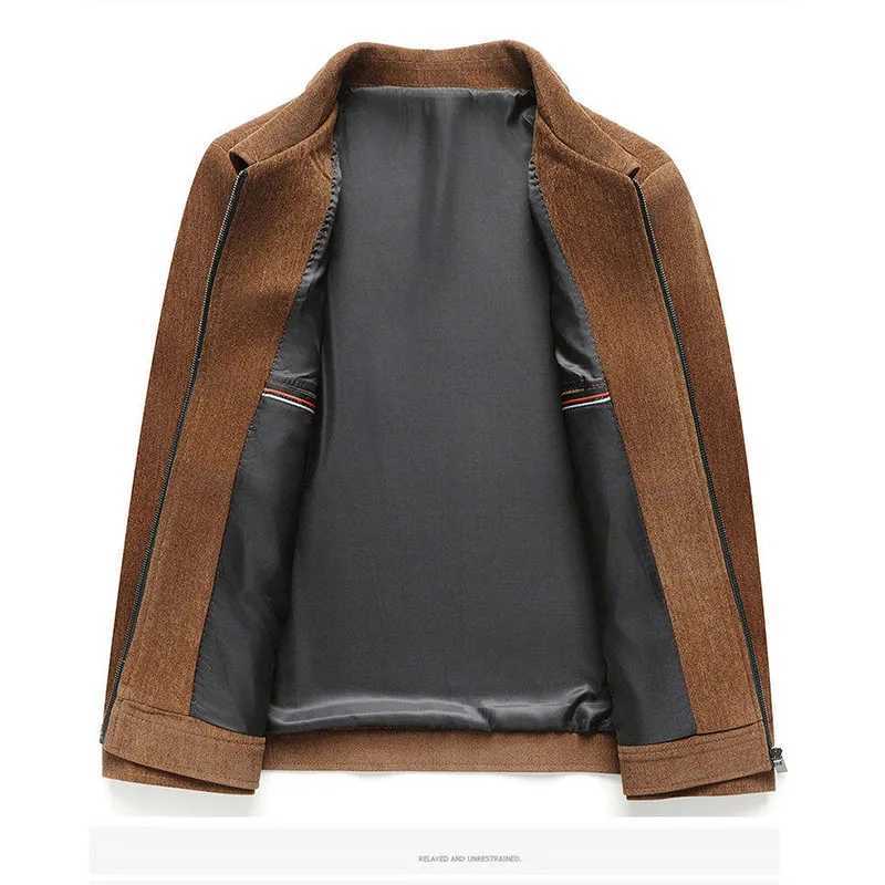 Spring Brand Business Jacket Men Casual Coats Zipper Simple MiddleAged Elderly Dad Clothes Office Outerwear Blazer Jackets Tops W251023