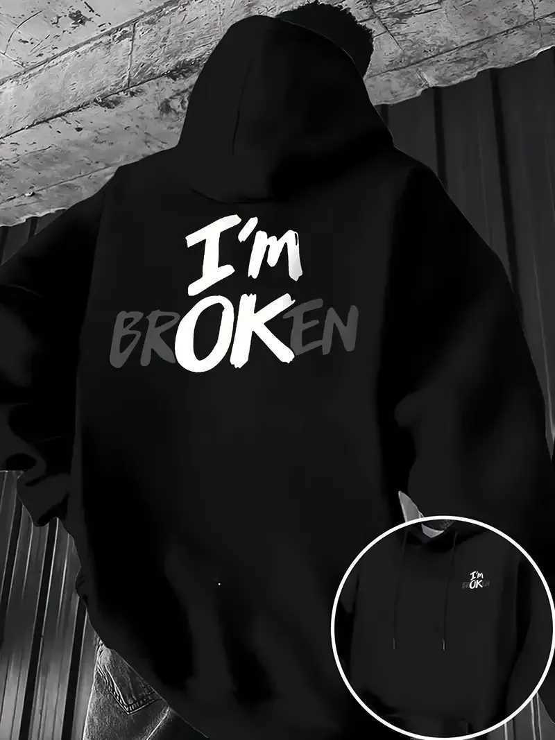 The new mens hoodie for Spring and Autumn 2025 features a casual fashionable and comfortable 3D letter pattern printT251023