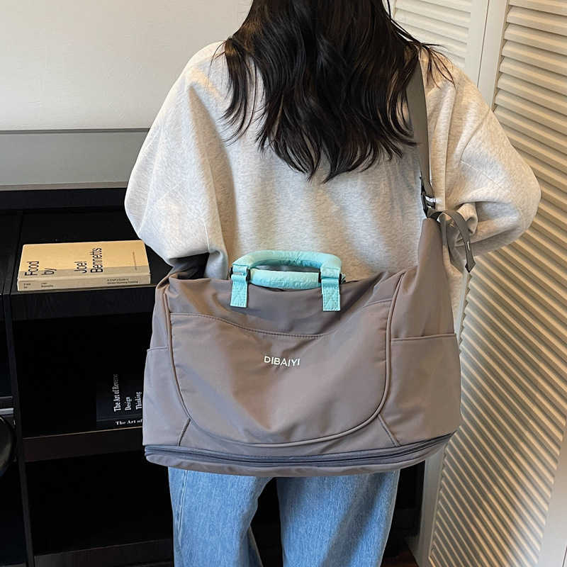 Expandable Single Shoulder Storage Sports Gym Bag Short Trip Bag Women Large Capacity Handheld Lightweight Business Travel Luggage Bag W251023