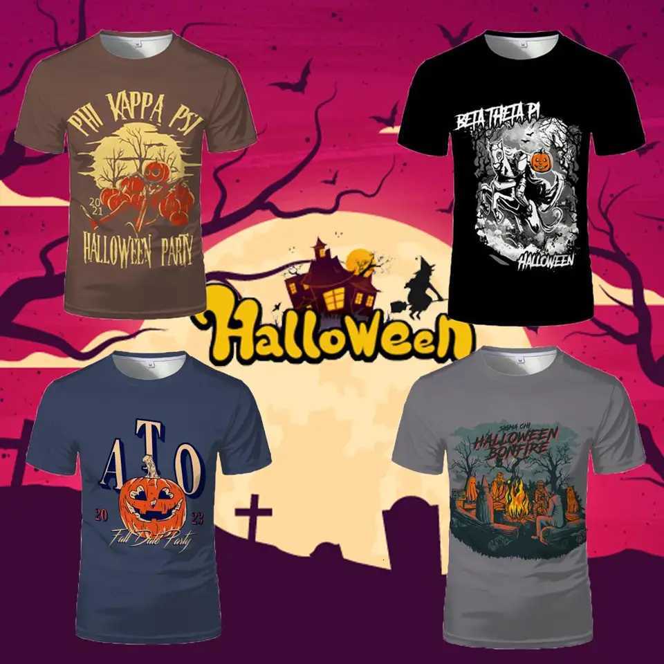 Halloween Pumpkin Lantern 3D Printed Tshirts Horror Halloween Theme Party Short Sleeve Tops Mens And Womens Casual T ShirtsXJ251023