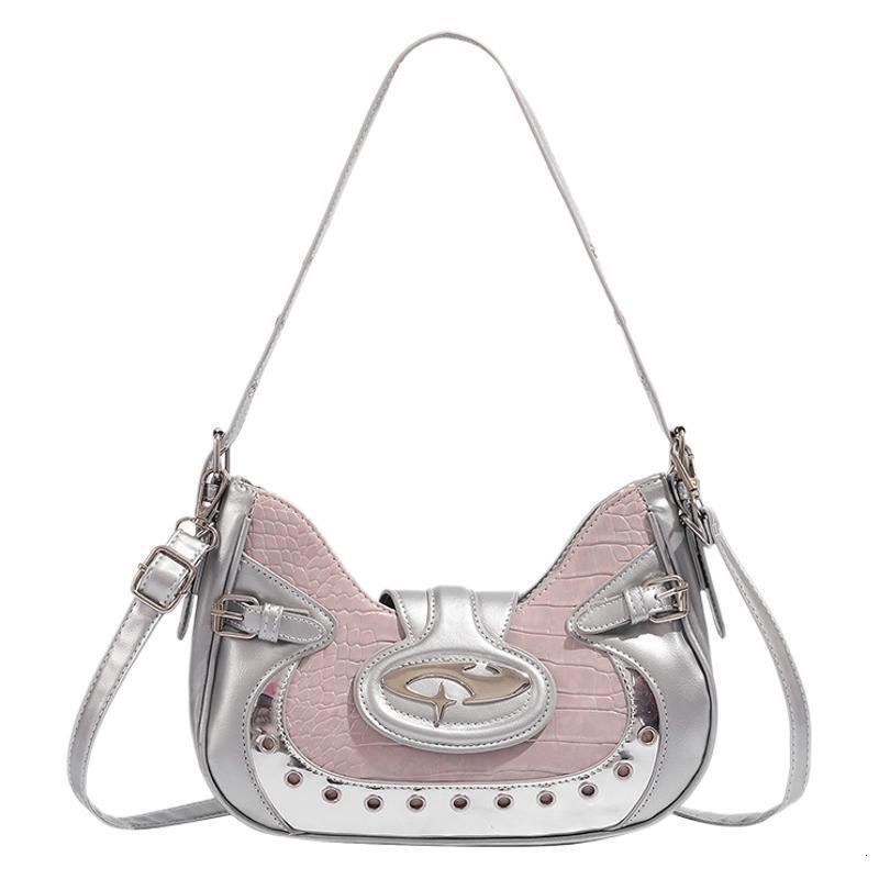 Luxury Brand Designer Bag Millennial Hot Girl Motorcycle Bag For Women 2025 New Niche Design Crocodile Pattern Underarm Bag High-End Single Shoulder C