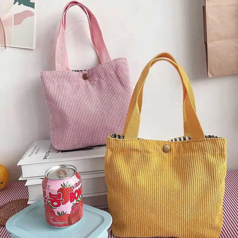 Simple Portable Women Storage Handbags Solid Color Corduroy Cosmetic Bag Female Travel Bento Shoulder BagsL251023