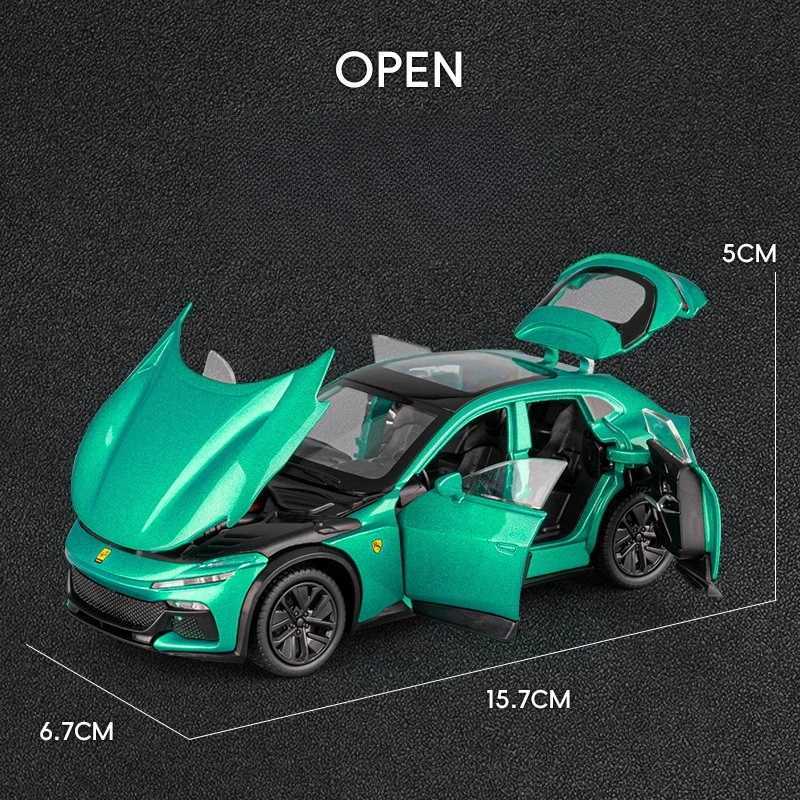 132 Purosangue FUV Simulation Alloy Luxury Car Model Static Decoration Sound Light Sports Car Kid Toy GiftT251023