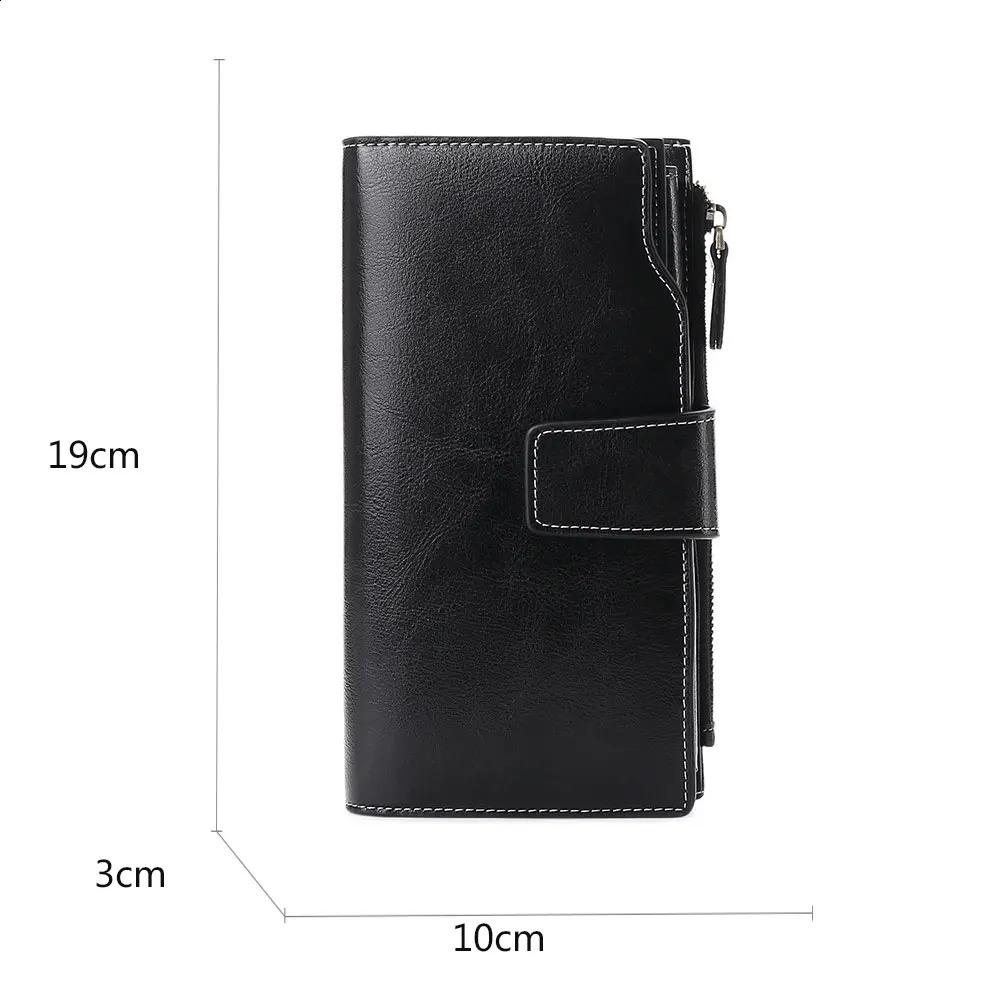 2024 Rfid Long Women Wallets Clutch Zipper Coin Pocket Female Print Wallet Quality Card Holder Genuine Leather Women Purse251023