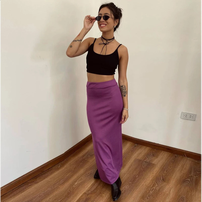 MUJER 2025 Womens Skirt 2 Piece Set Halter Crop Top Female High Waist Midi Skirts Sets for Women Backless Tops Two Outfit 251016