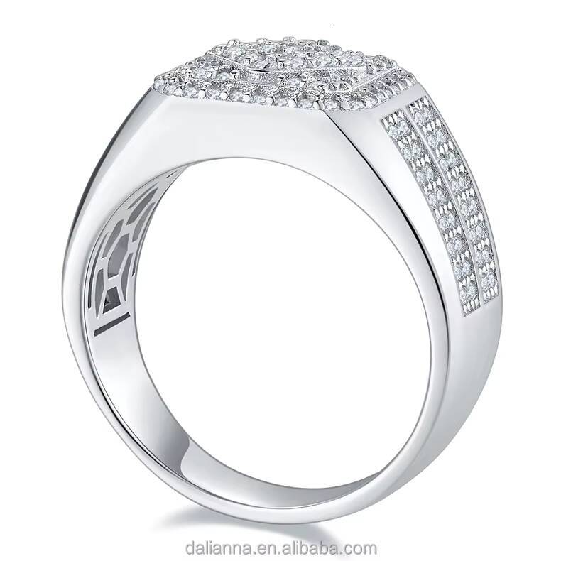 Fashion Jewelry Moissanite Ring 18k White Gold Plated S925 Moissanite Eternity Ring