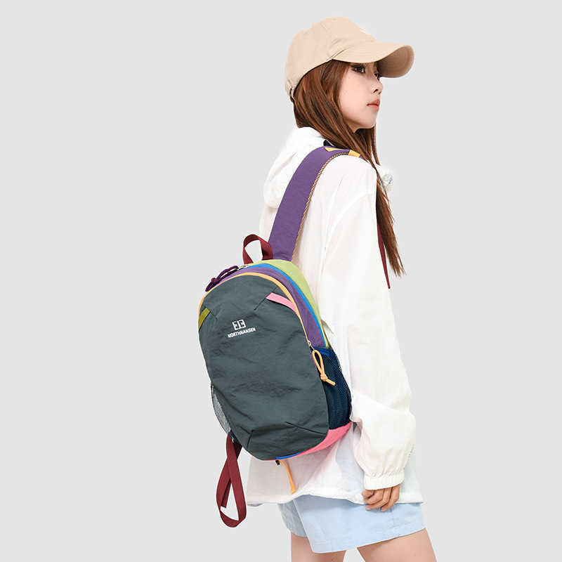 Lightweight Casual Outdoor Sports Bag Large Capacity Nylon Versatile Hiking Mountaineering Bag Fashionable Commuting Travel Small Backpack W251023