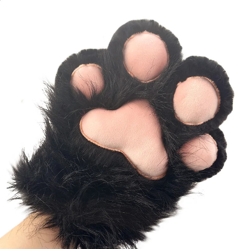 Plush Furry Cat Claw Gloves Faux Fur Fox Paws Mittens for Halloween Cosplay Costume Accessories Gloves 251021