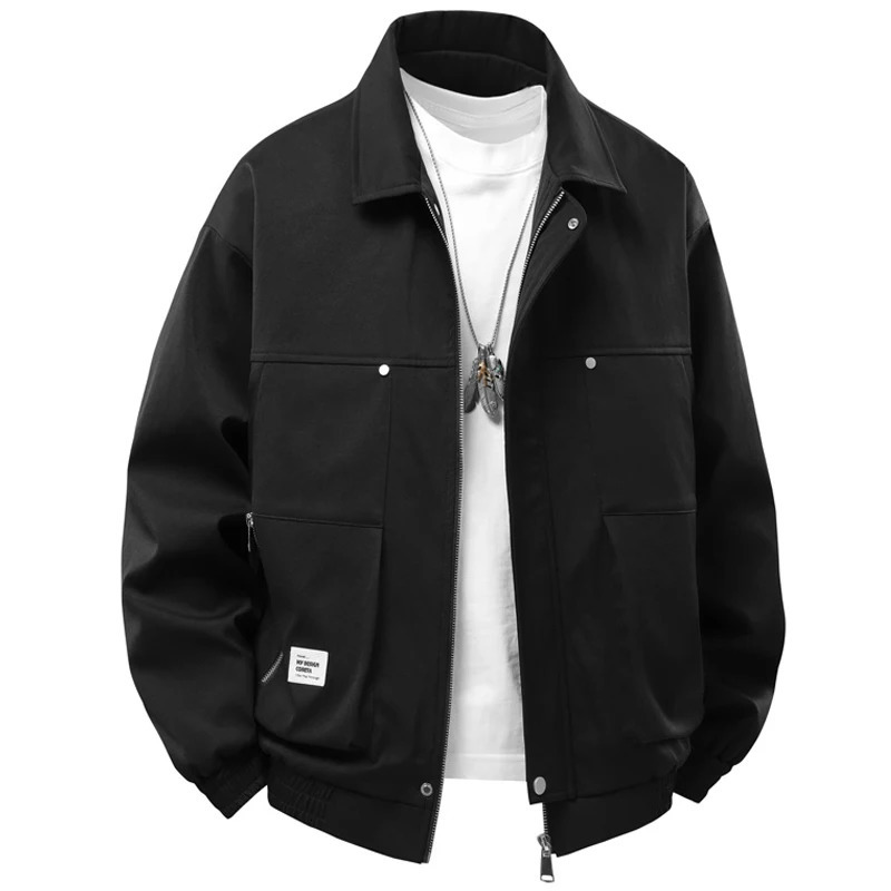 Jacket Mens Spring autumn men jacket Flip collar solid colors Jackets Youth casual coat business coats Size M4XL 5XL 251015