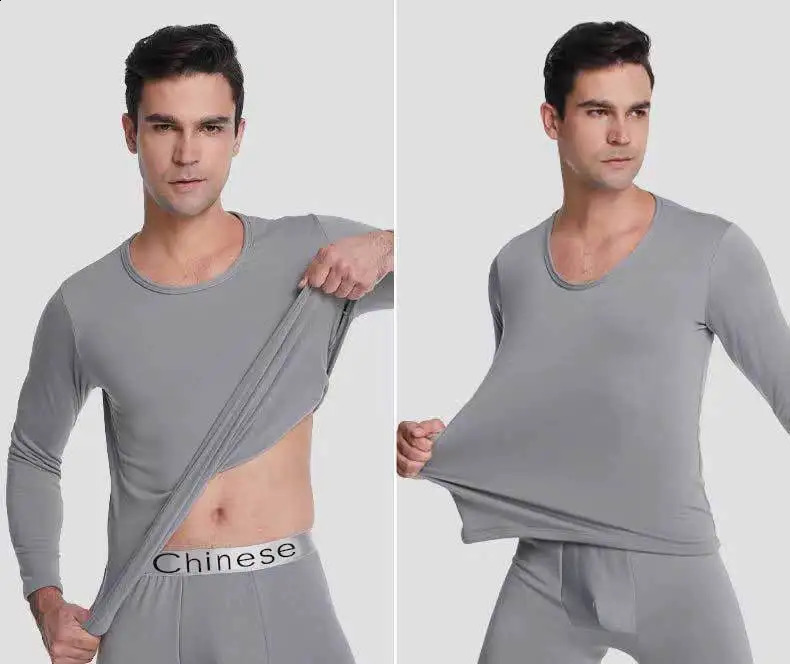 Mens AutumnWinter Warm Underwear Pants Set Sports Basic Long Sleeve Home Elastic Base 251023