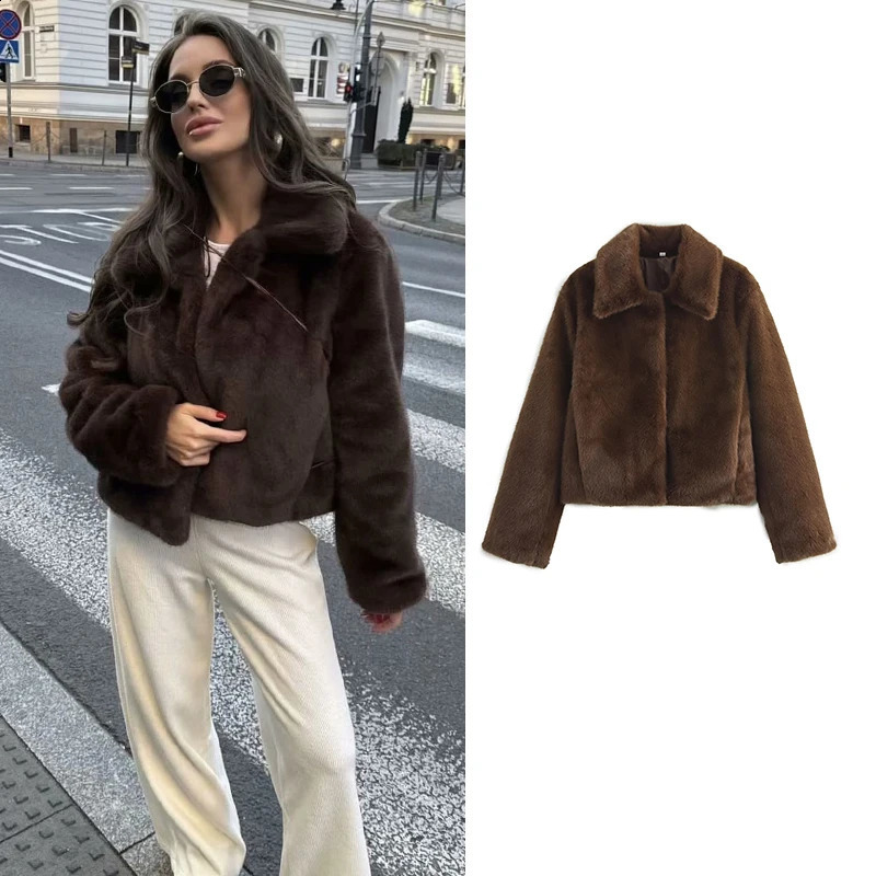 Jackets Womens Coat Autumn Chic and Elegant Warm Fur Jacket Fashion Youth Street Comfort Outerwear 251017