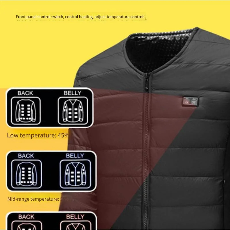 Winter DualControl Zone 22 Smart Heated Cotton Jacket Electric Vest for Men 251023