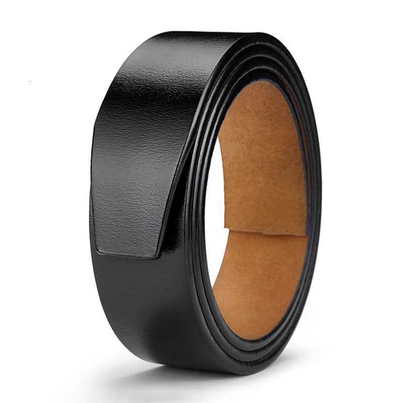 No Buckle 35cm Width Genuine Leather Belt Straps Without Automatic Buckle Waist Belts Black Brown Plus Size 130 140 150cmXJ251023