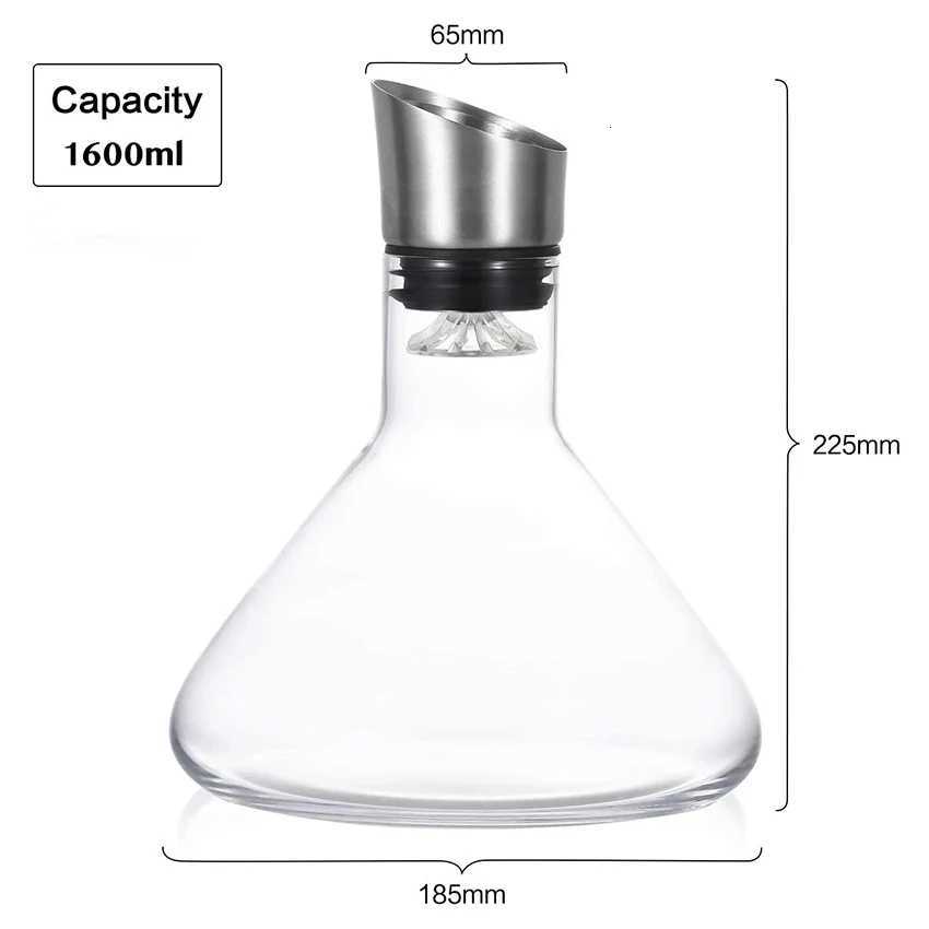 Wine Decanter with Aerator Pourer Lid 2 in 1100 Hand Blown Lead Crystal Red Wine Carafe Y251024