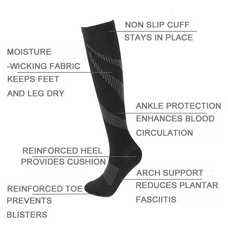 YS041 Compression Socks 2030mmhg High Stockings Men Sports Socks For Marathon Cycling Football Varicose Veins Pregnancy Nursing Y251024