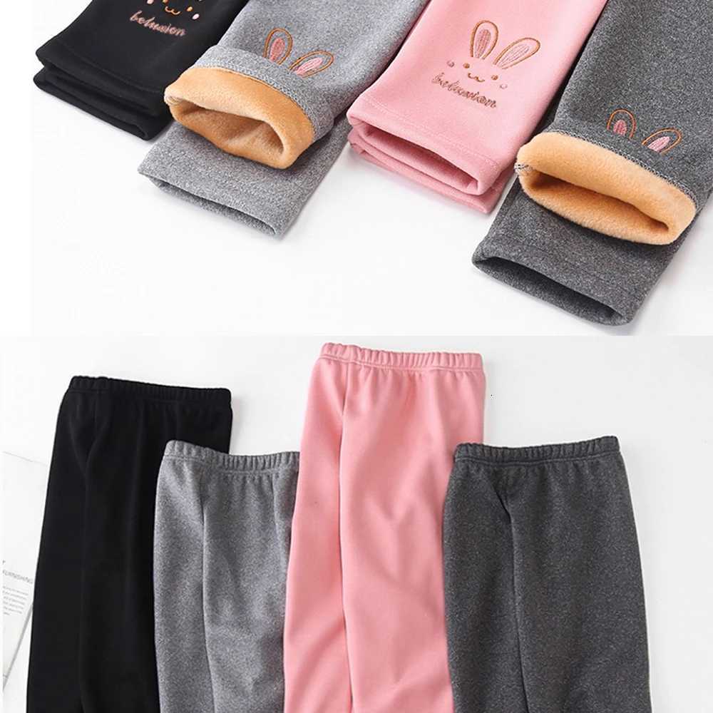 Girl Winter Leggings Fleecelined Thermal Tights Outdoor Wear MultiColor Autumn Winter Cute Kids Bottoms Thickened Warm PantsT251024