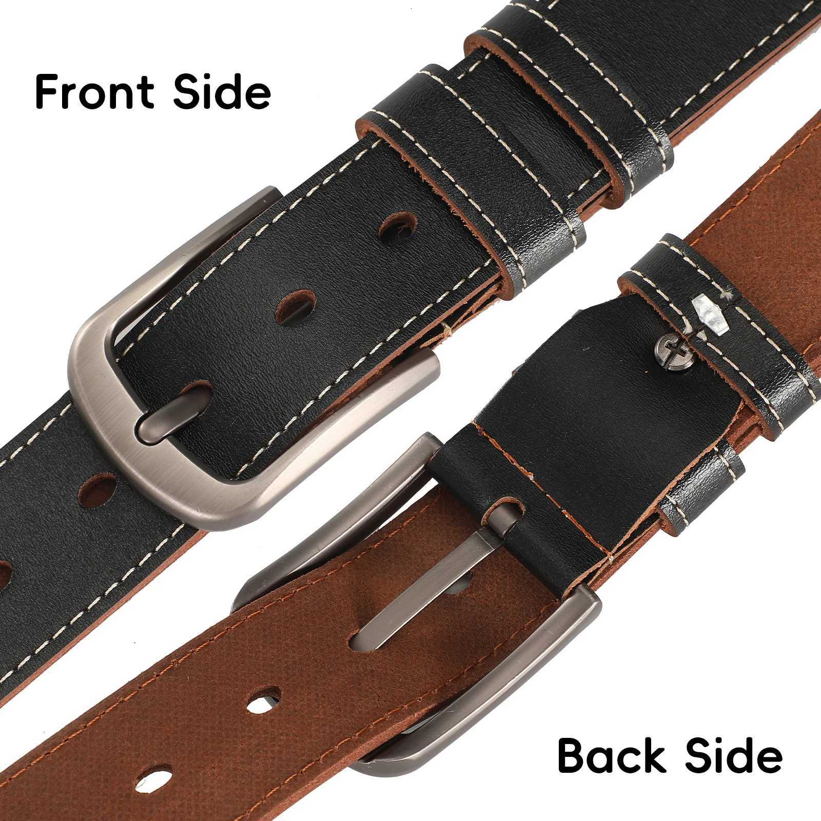 Retro Leather Mens Belt High Quality Buckle Hardware Simple Design Versatile Accessories Fit Jeans Pants Trousers Festival Gift W251024