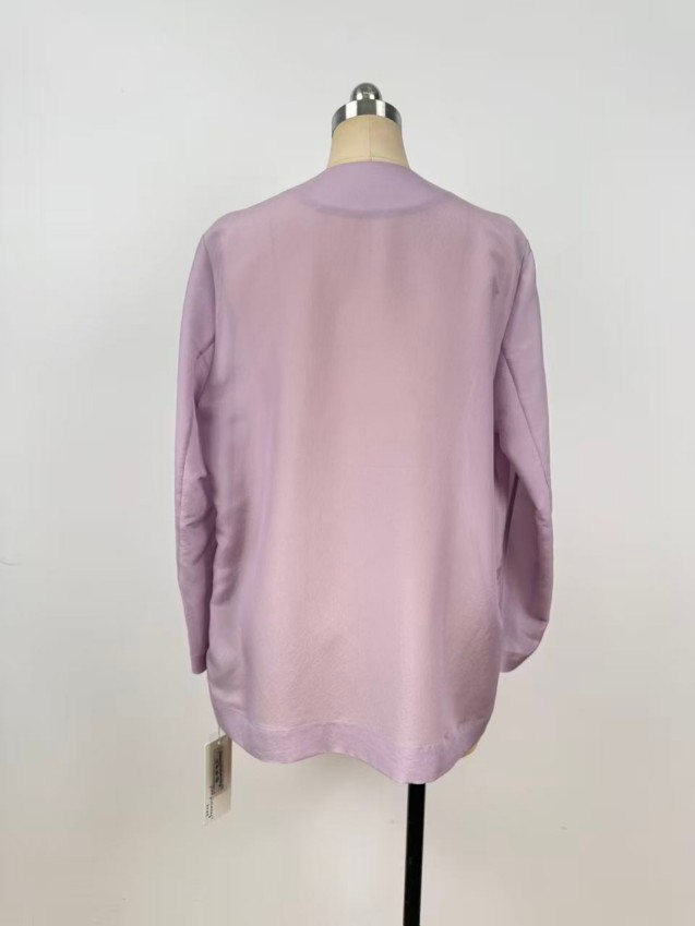 Simple, Sophisticated, Elegant, Light Luxury Silk Blazer Collarless Blazer JYW37115